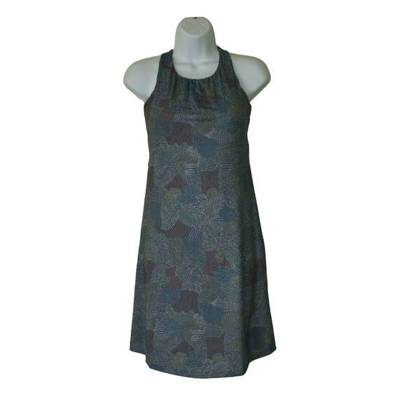 Prana Dresses & Skirts - A2 Auth PRANA Deep Pine Dots Jersey Built In Bra Skypath Mini Dress Size S